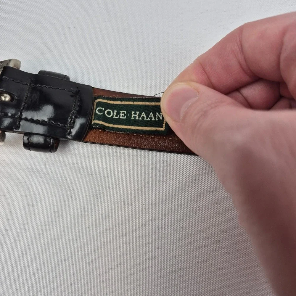 Cole Haan Gap Men's Leather‎ Belt Lot of 2 34 35 Black Brown Classic VTG 90s Y2K